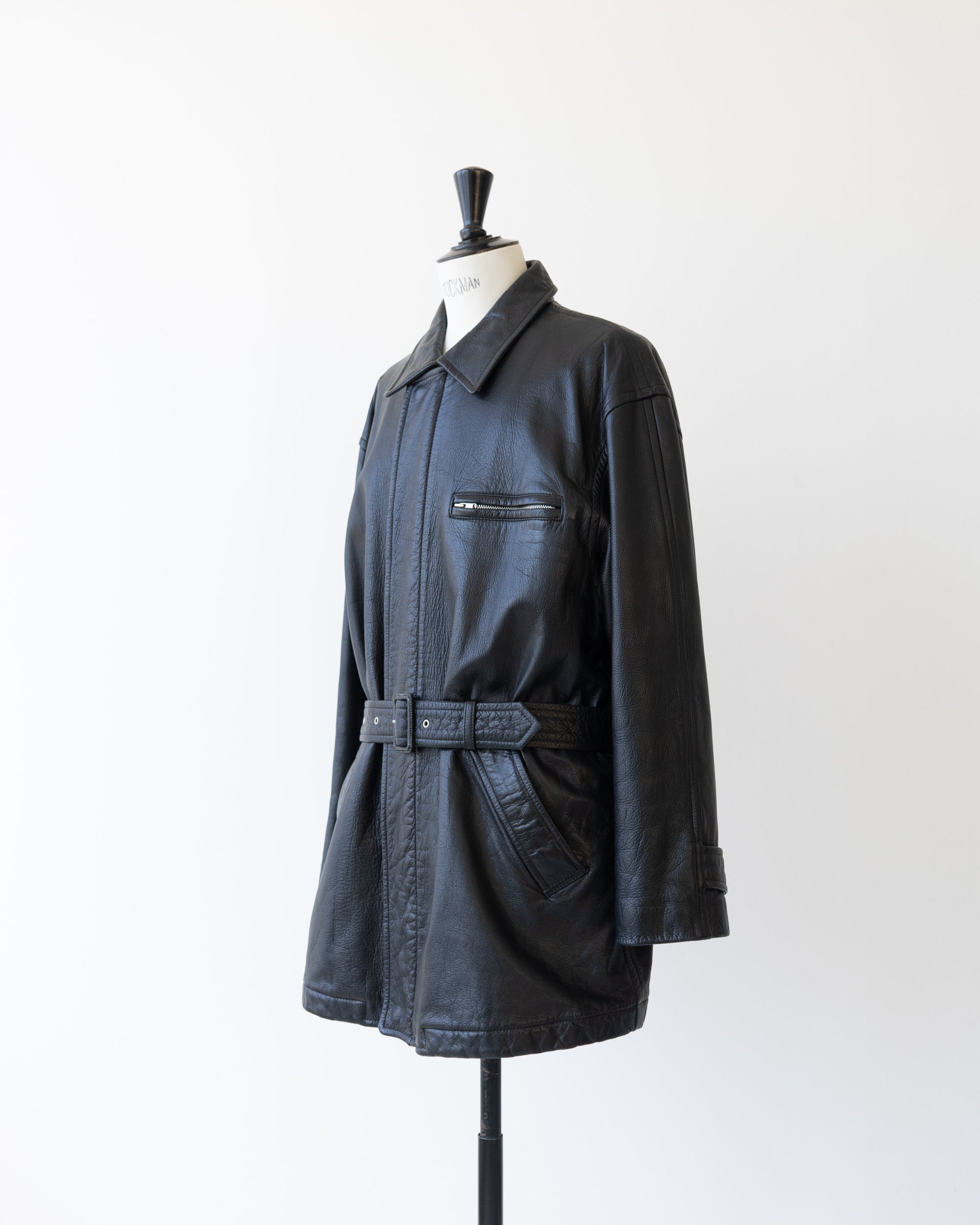 〈COMME des GARCONS HOMME〉Leather Belted Coat