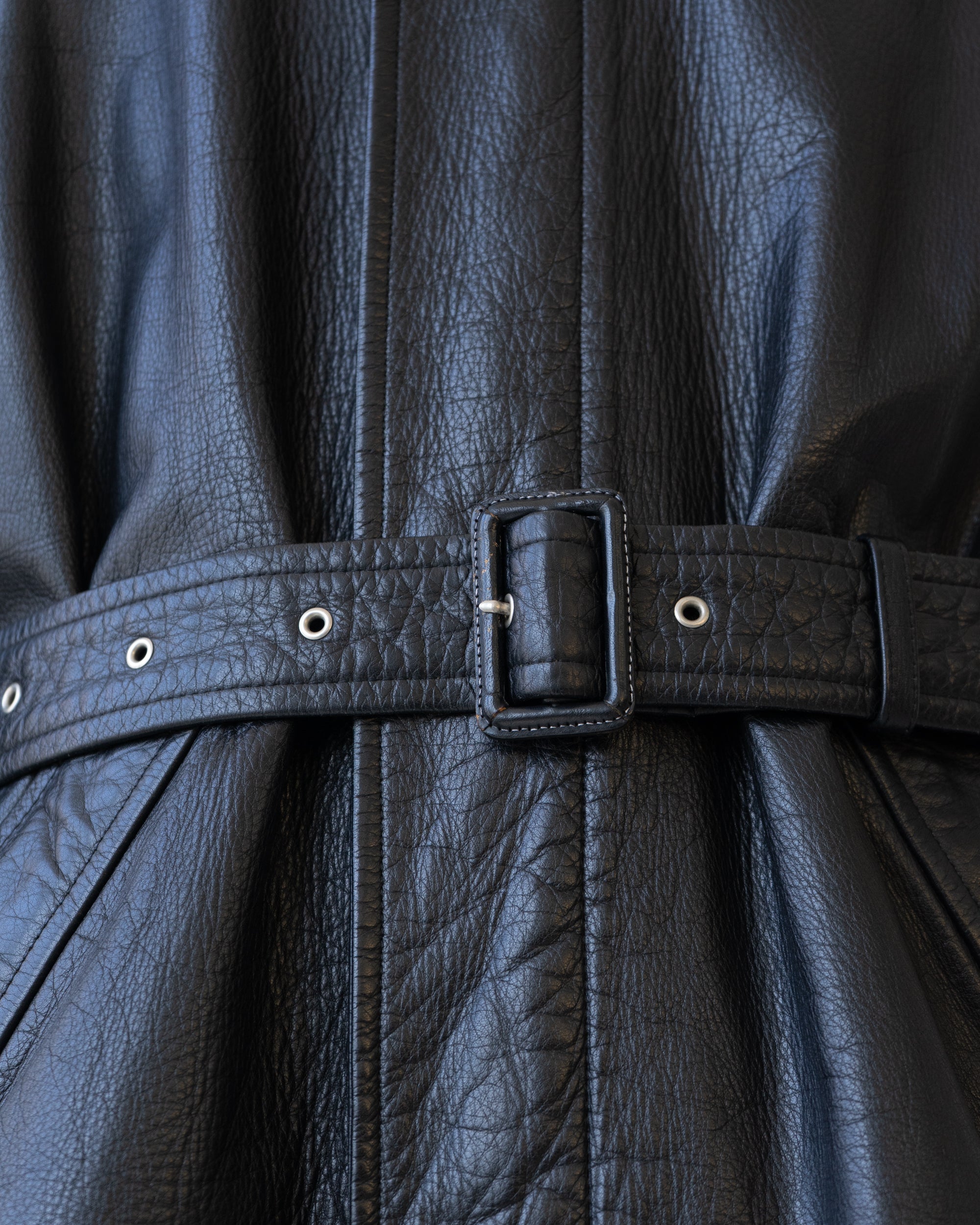 〈COMME des GARCONS HOMME〉Leather Belted Coat