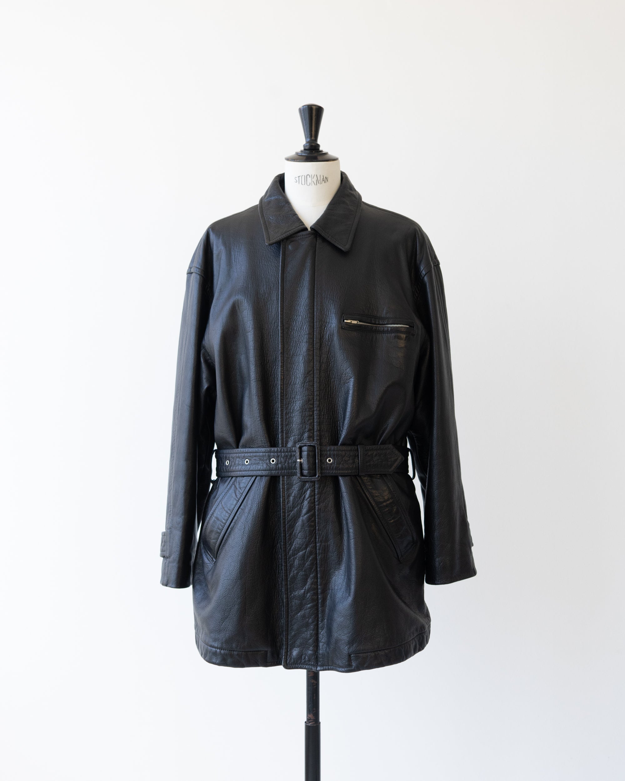 〈COMME des GARCONS HOMME〉Leather Belted Coat