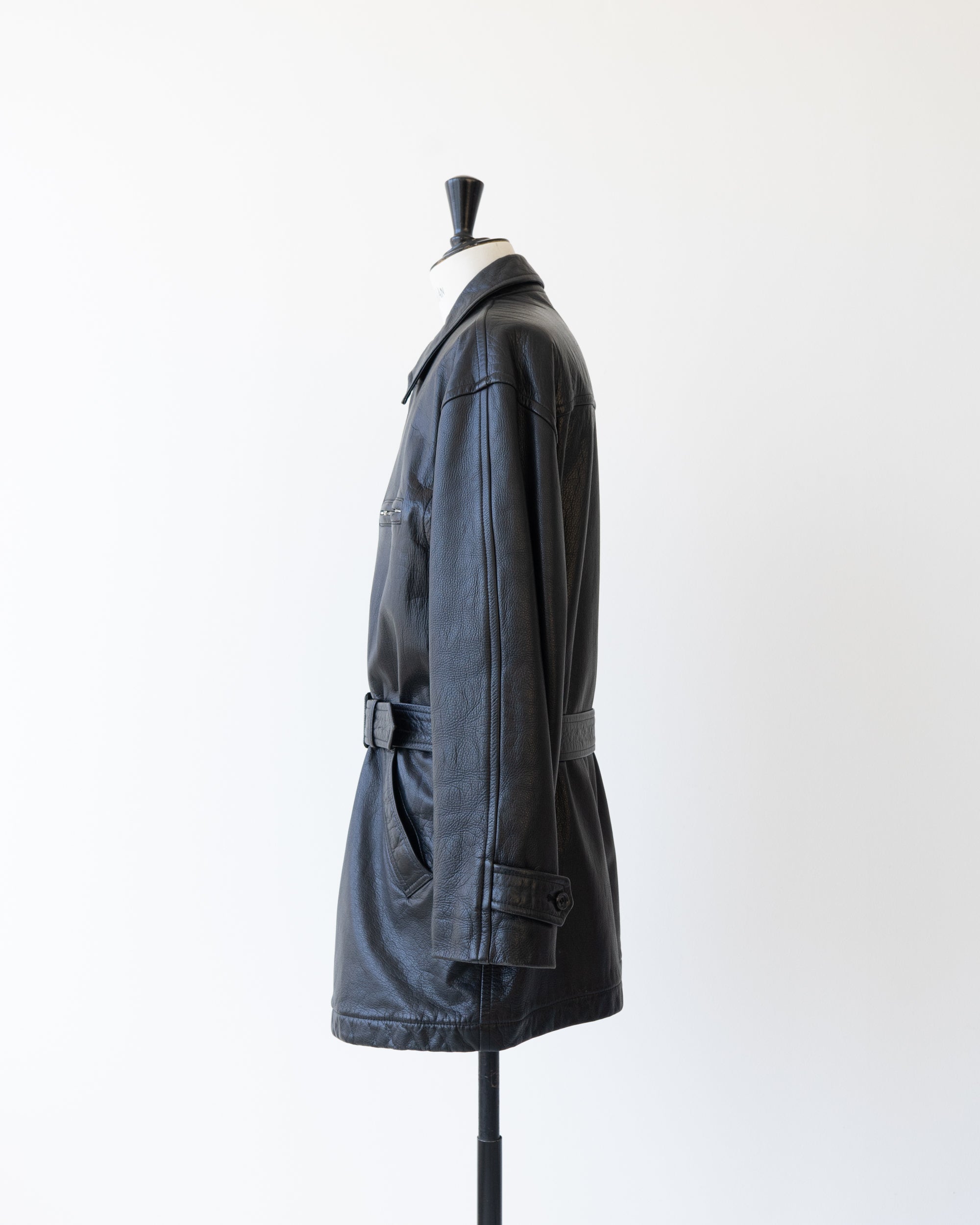 〈COMME des GARCONS HOMME〉Leather Belted Coat