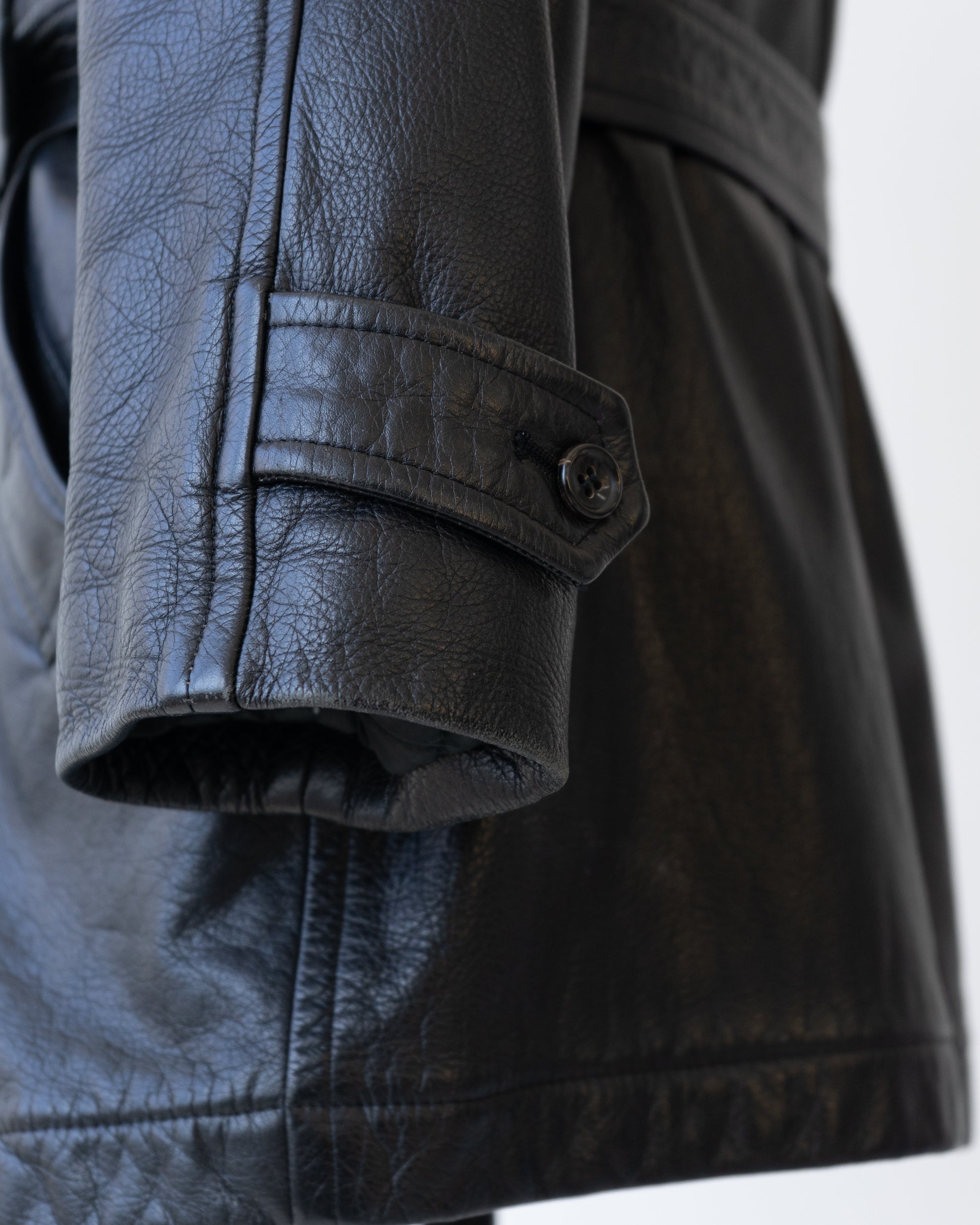 〈COMME des GARCONS HOMME〉Leather Belted Coat