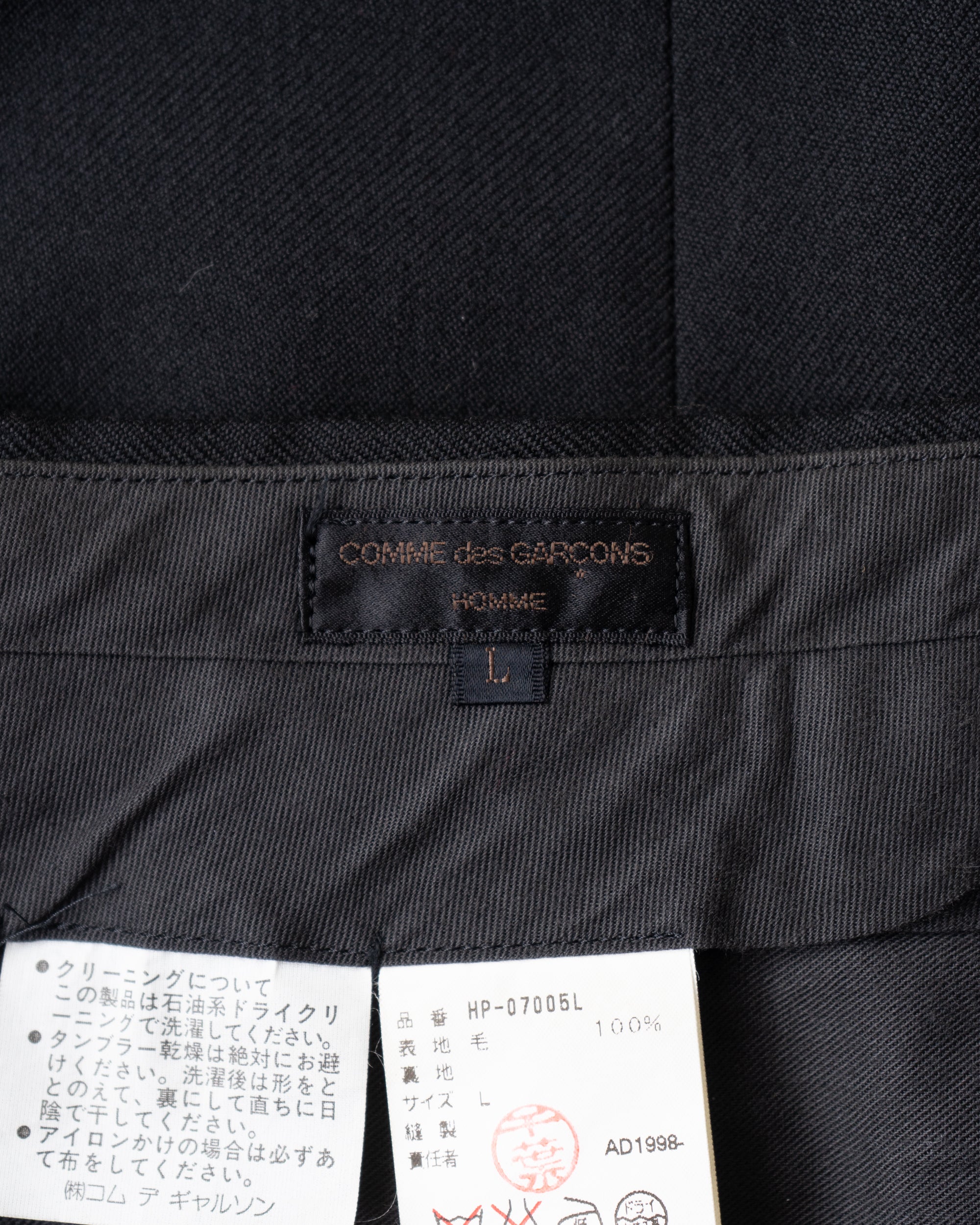 〈COMME des GARCONS HOMME〉Wool Pants AD1998