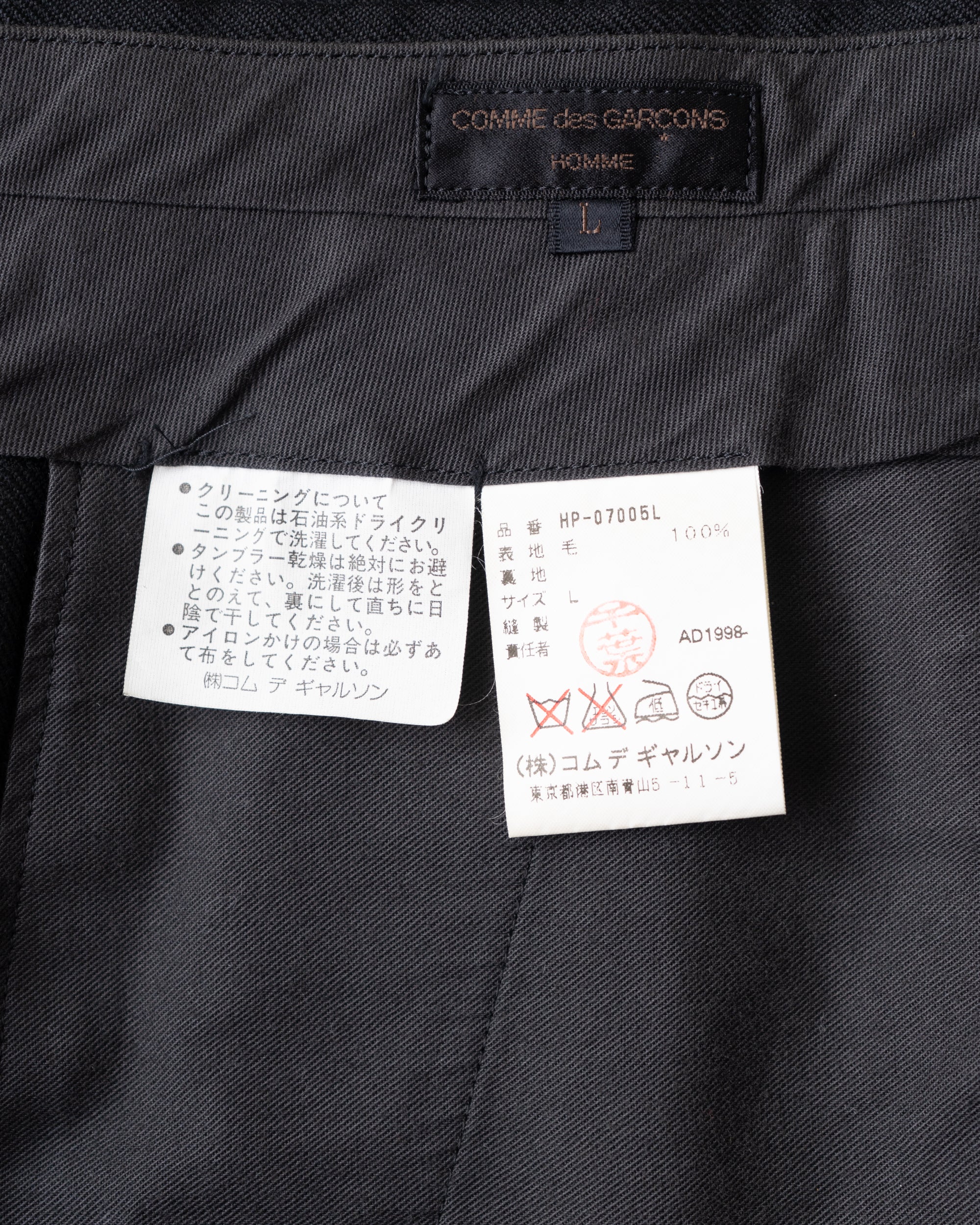 〈COMME des GARCONS HOMME〉Wool Pants AD1998