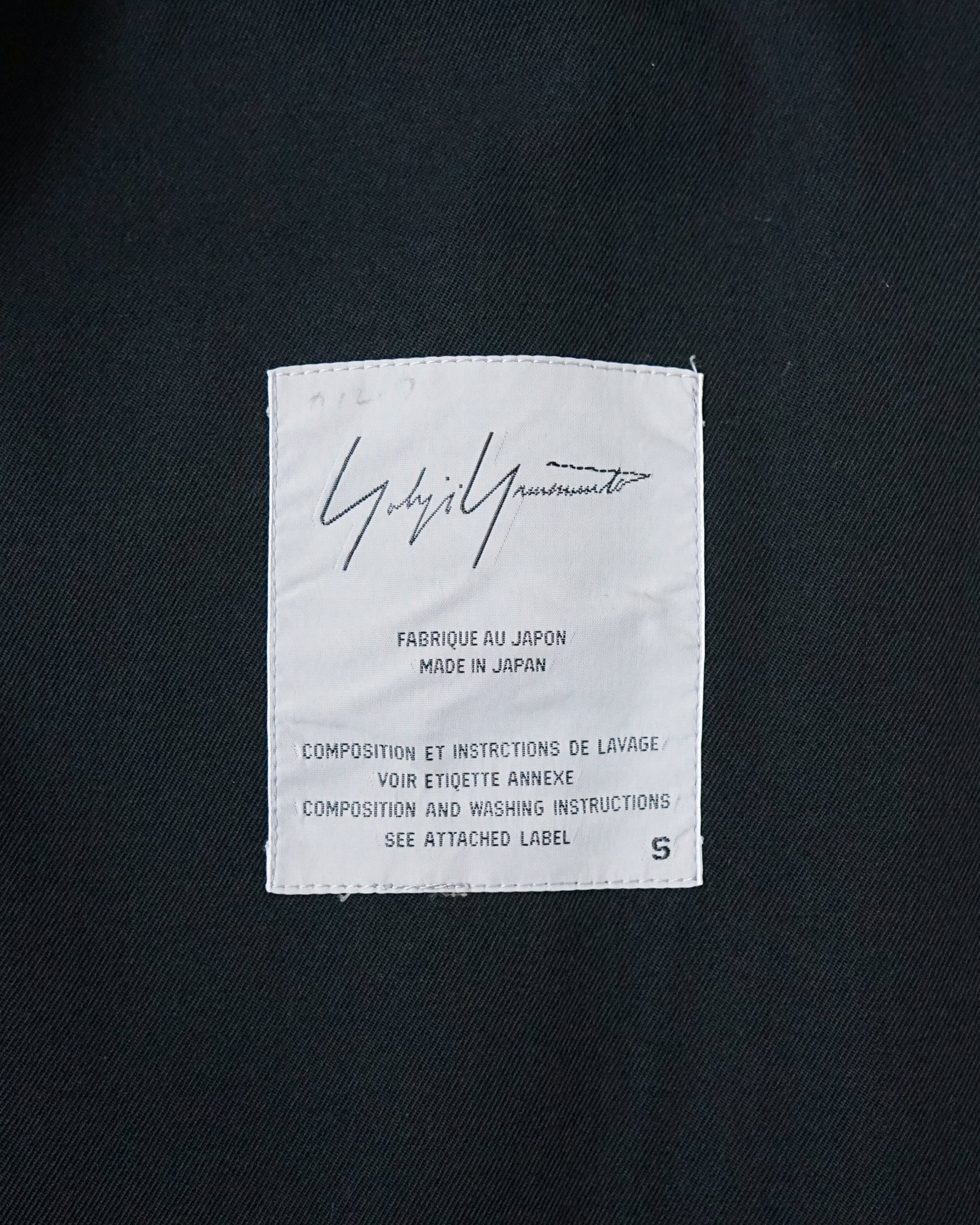〈Yohji Yamamoto〉Wool Gabardine Belted Coat