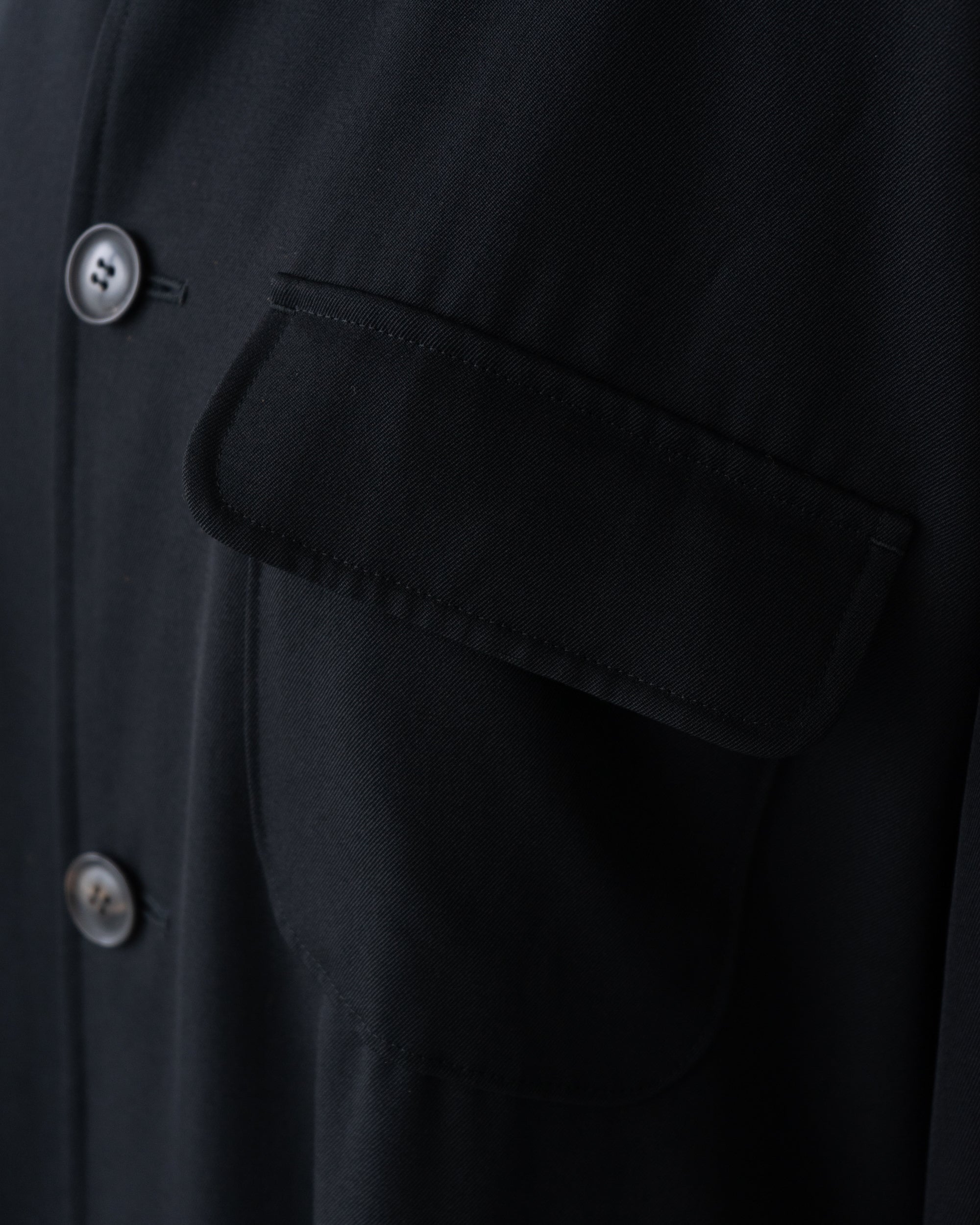 〈Yohji Yamamoto〉Wool Gabardine Hooded Coat